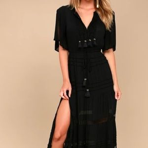 Black Crochet Maxi Dress